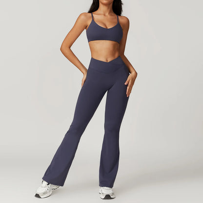 2 Pieces Yoga Set Gym Clothes Sportswear Yoga Suits For Women Fitness Short Sleeve Crop Top Tracksuits Sports Bra Gym Leggings