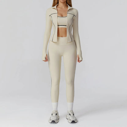 Yoga Set 2/3PCS Sports Outfits Women Clothes Fitness Tracksuit Gym Legging Workout Long Sleeved Female Bra Yoga Suit Sportswear