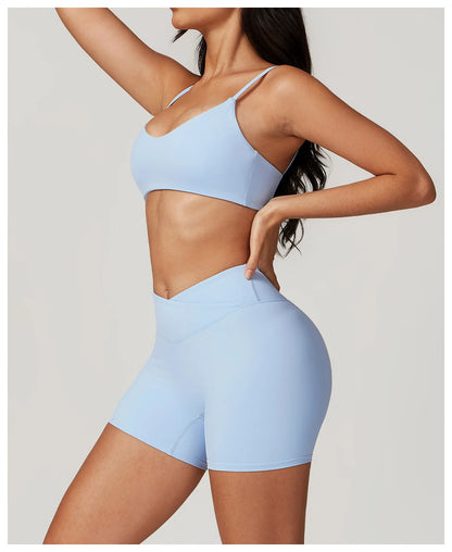 2 Pieces Yoga Set Gym Clothes Sportswear Yoga Suits For Women Fitness Short Sleeve Crop Top Tracksuits Sports Bra Gym Leggings