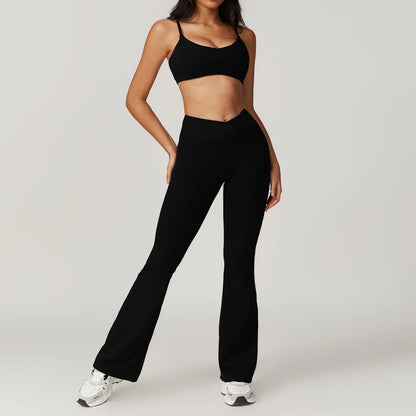 2 Pieces Yoga Set Gym Clothes Sportswear Yoga Suits For Women Fitness Short Sleeve Crop Top Tracksuits Sports Bra Gym Leggings