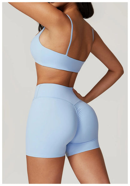 2 Pieces Yoga Set Gym Clothes Sportswear Yoga Suits For Women Fitness Short Sleeve Crop Top Tracksuits Sports Bra Gym Leggings