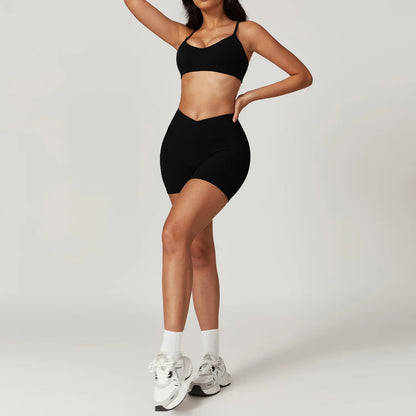 2 Pieces Yoga Set Gym Clothes Sportswear Yoga Suits For Women Fitness Short Sleeve Crop Top Tracksuits Sports Bra Gym Leggings