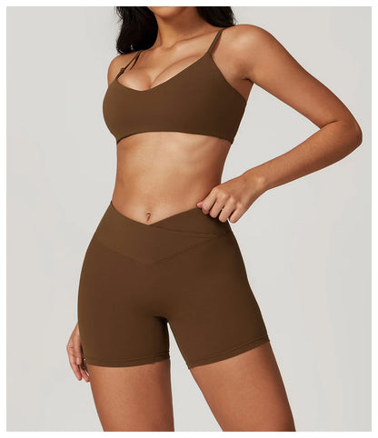 2 Pieces Yoga Set Gym Clothes Sportswear Yoga Suits For Women Fitness Short Sleeve Crop Top Tracksuits Sports Bra Gym Leggings