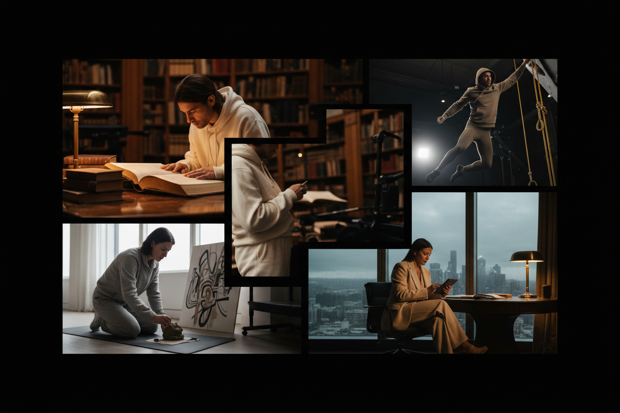 Apex HSL Lifestyle Collage - Neutral Luxury Sweats