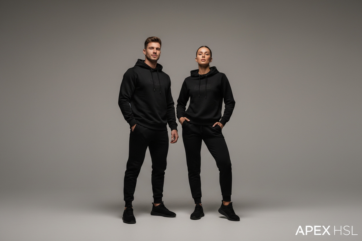Fit Couple in Black Sweats